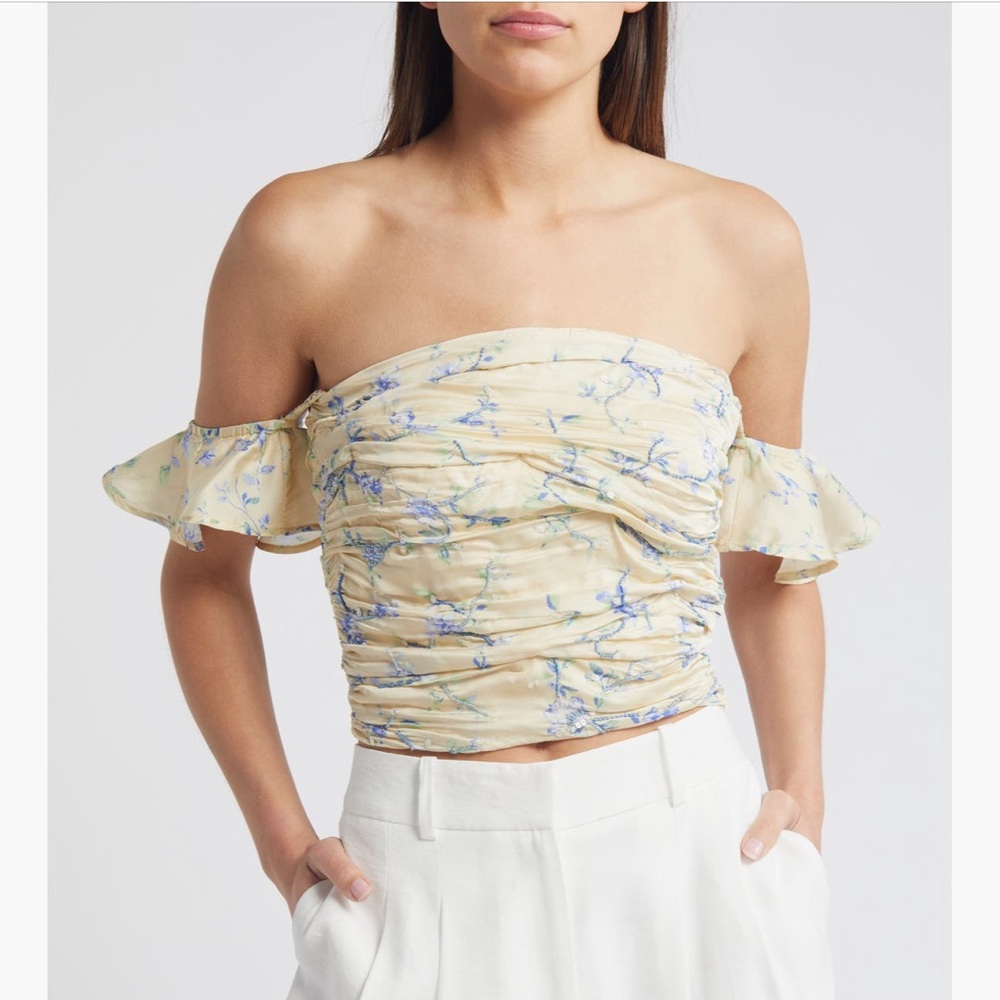 Mango Floral Off-Shoulder Top